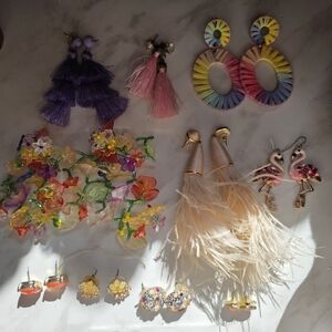 10 Colorful Statement Earring Set